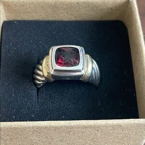 Estate David Yurman classic ring with garnet!